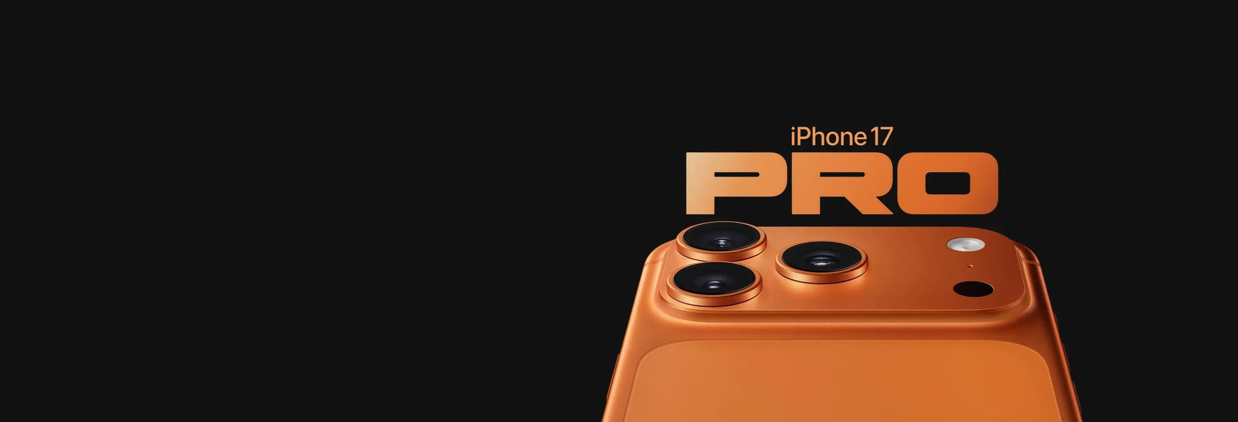iPhone 17 Pro in Cosmic Orange, rear camera close-up
